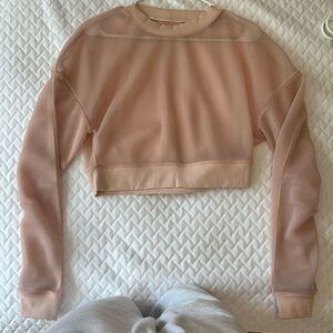 Never worn alo yoga mesh cropped sweatshirt
